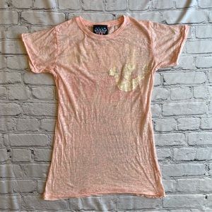 Y2K VTG Junk Food T-shirt Free Love Sheer Burnout Fabric Large